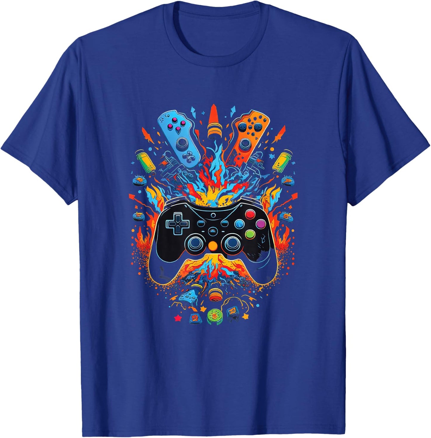 Gamer Aesthetic Graphic Gaming Video Games Boys Teens Kids T-Shirt - T-Shirt | Royal