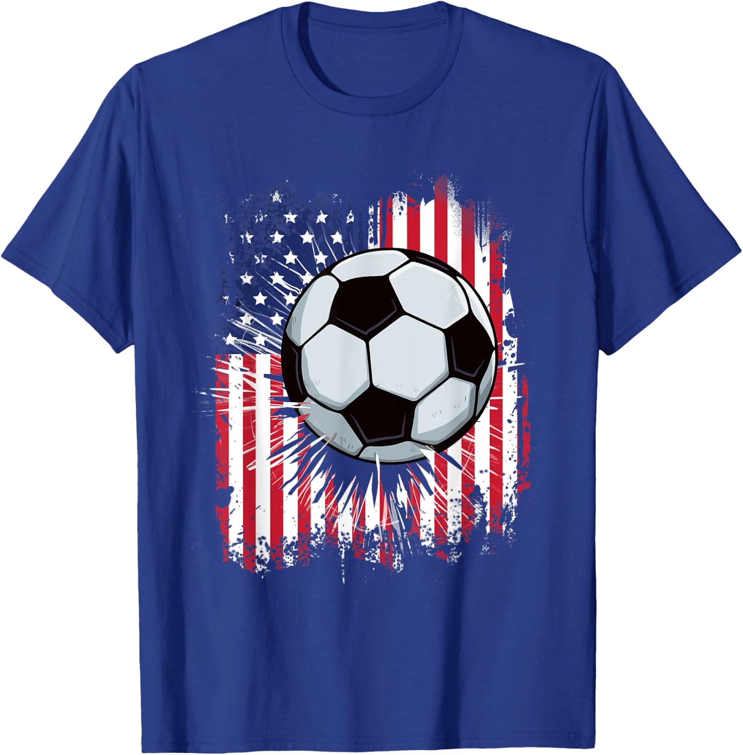 USA American Flag Vintage Soccer 4th of July Patriotic Boys T-Shirt - T-Shirt | Royal