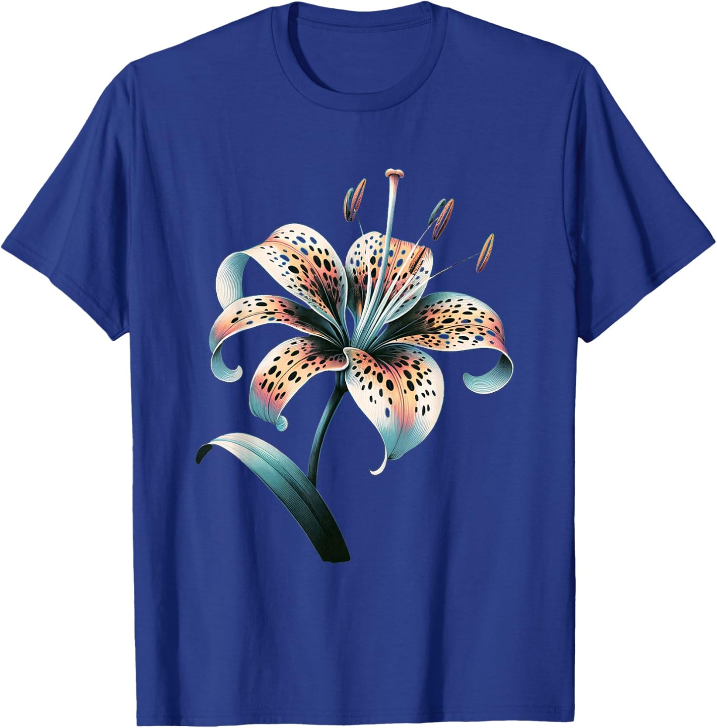 Tiger Lily Flower Aesthetic Art T-Shirt - T-Shirt | Royal