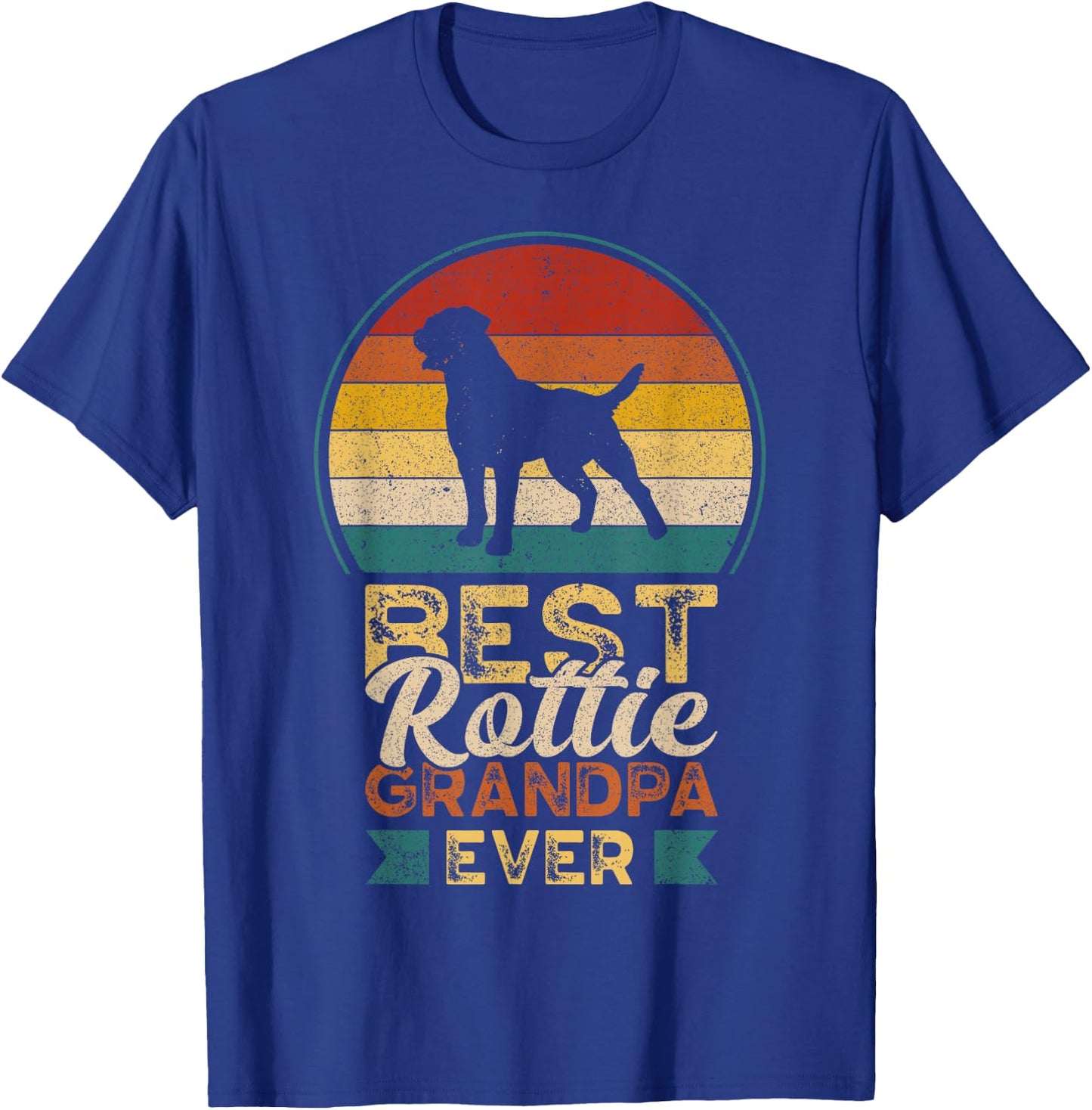 Best Rottie Grandpa Ever, Father's Day, Rottweiler T-Shirt - T-Shirt | Royal