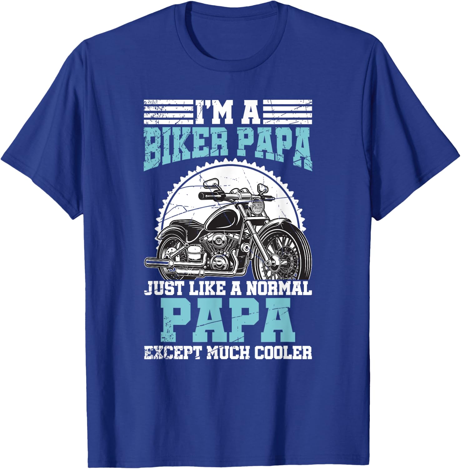 Funny Papa Motorcycle Biker Retirement Gift Retired Biker T-Shirt - T-Shirt | Royal