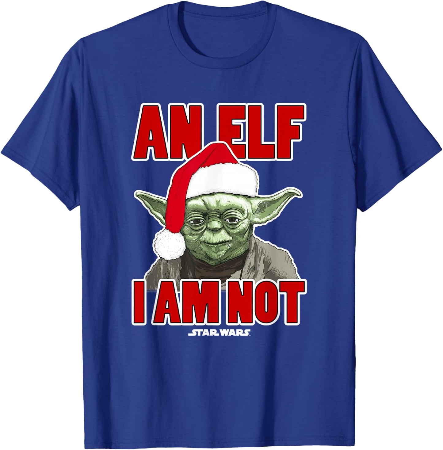 Star Wars Classic Christmas An Elf I Am Not Yoda Portrait T-Shirt - T-Shirt | Royal