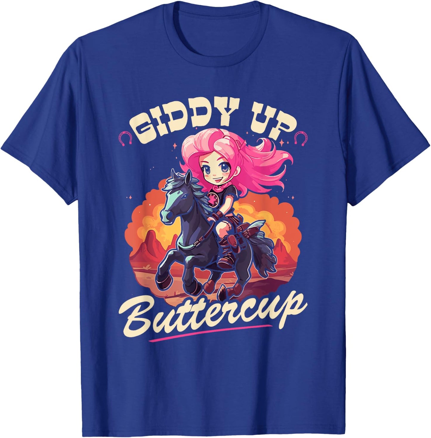 Country Rodeo Girl, Giddy Up Buttercup, Toddler Cowgirl T-Shirt - T-Shirt | Royal