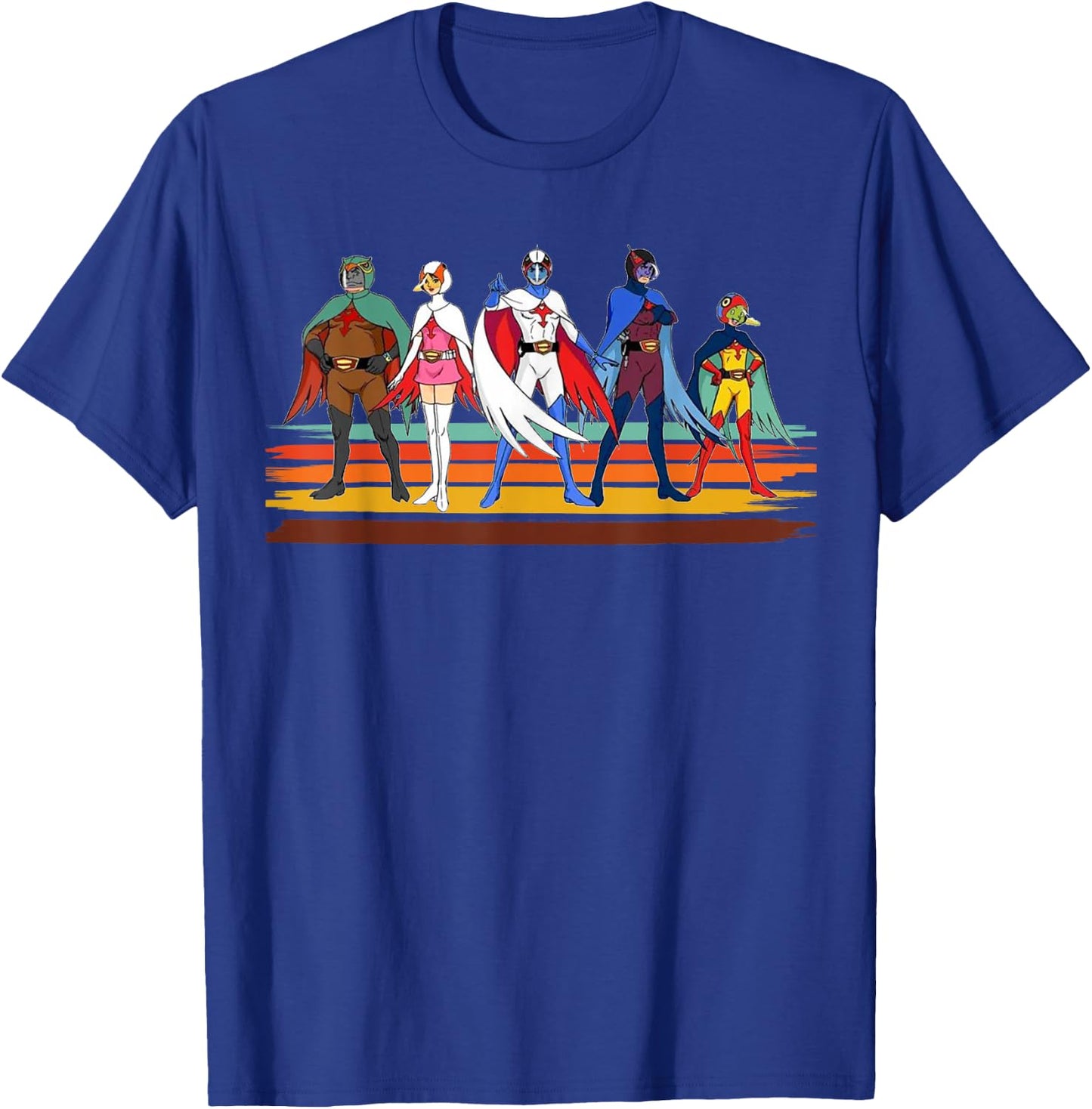 Battle of the planets vintage style brush Stripe T-Shirt - T-Shirt | Royal