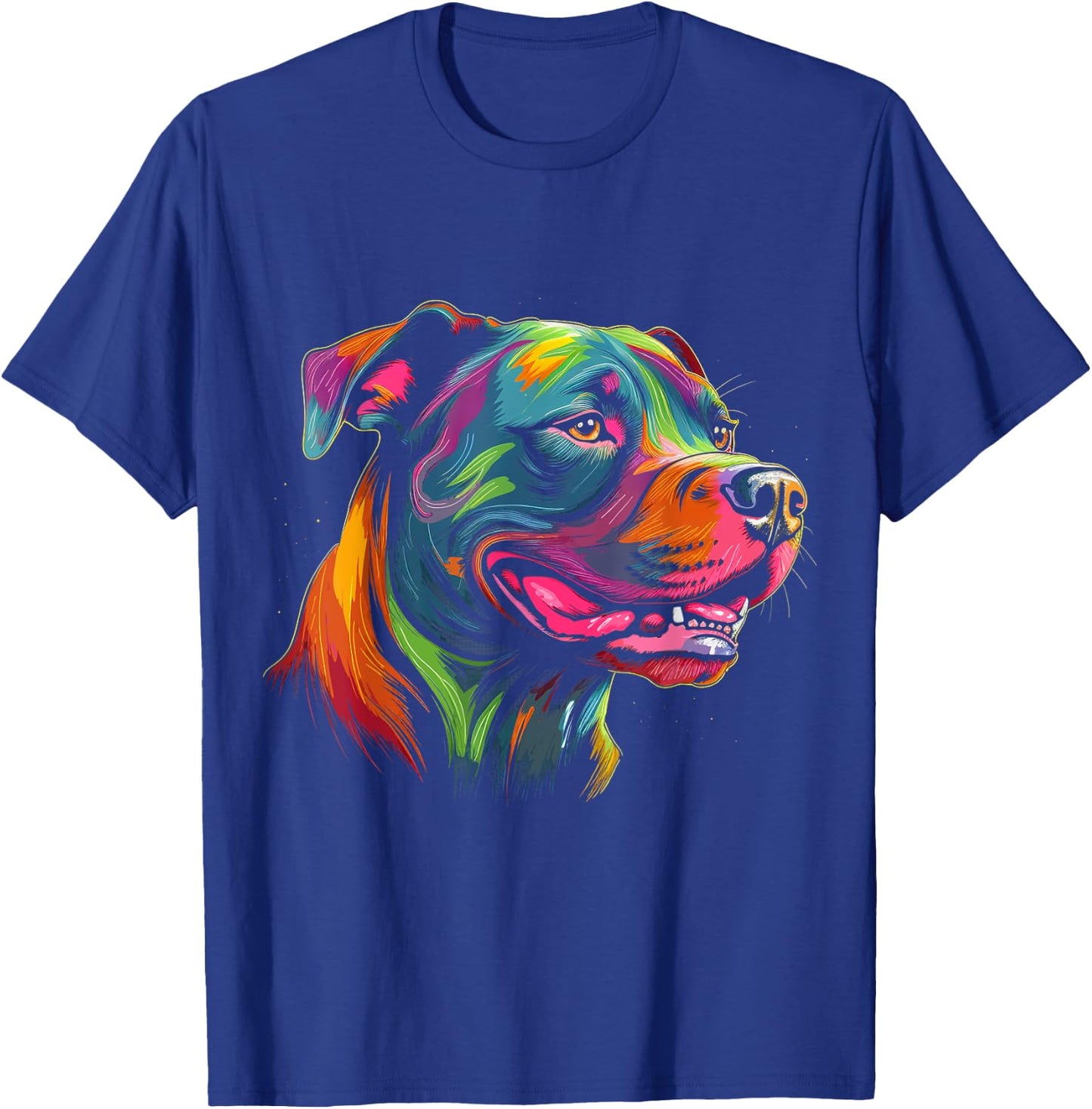 Pit Bull Mom Dog Lover Colorful Artistic Pitbull Owner Women T-Shirt - T-Shirt | Royal