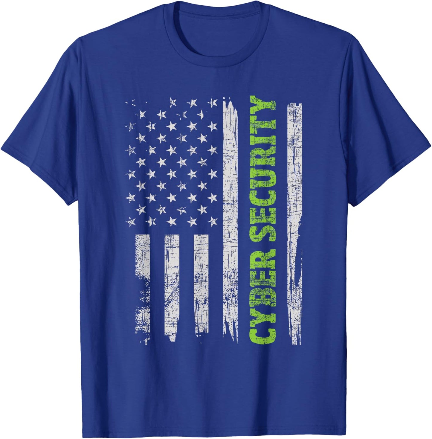 Cybersecurity - USA Flag Computer Engineer Programmer Hacker T-Shirt - T-Shirt | Royal