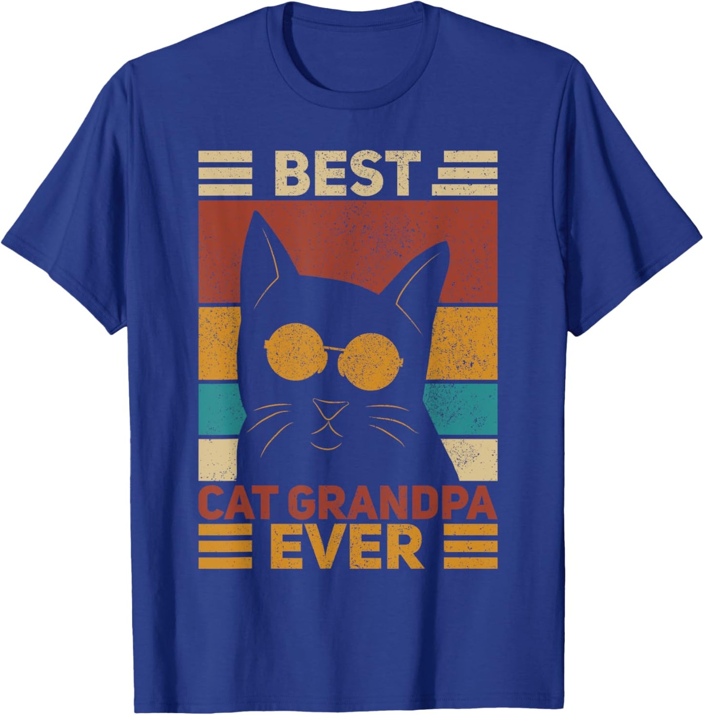 Best Cat Grandpa Ever Men Cat Lover Funny Black Cat Themed T-Shirt - T-Shirt | Royal