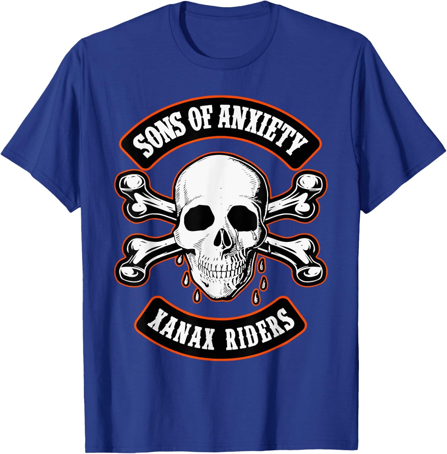 Sons Of Anxiety Xanax Riders Funny Skull T-Shirt - T-Shirt | Royal