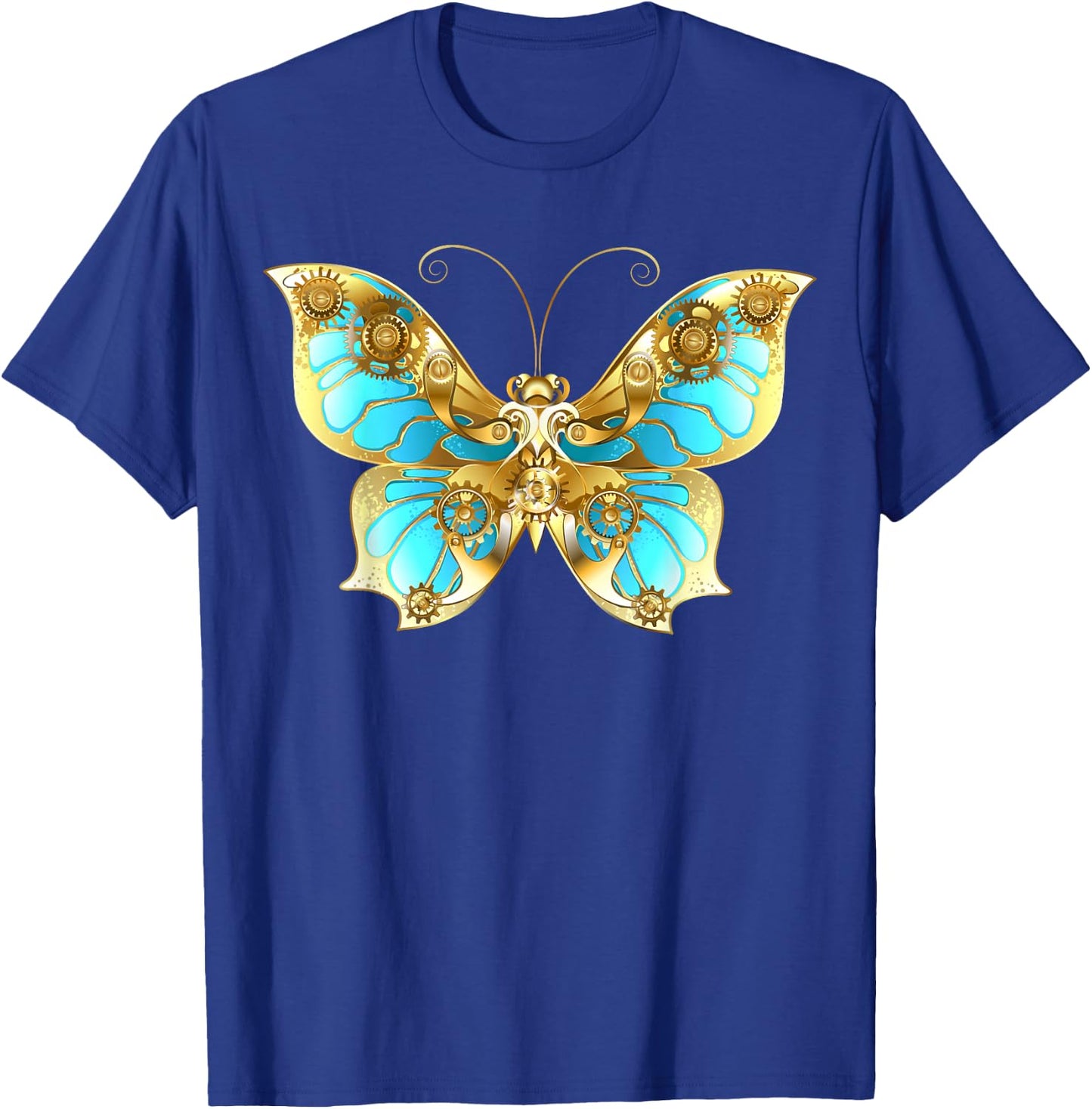 Steampunk Gears Butterfly T-Shirt - T-Shirt | Royal