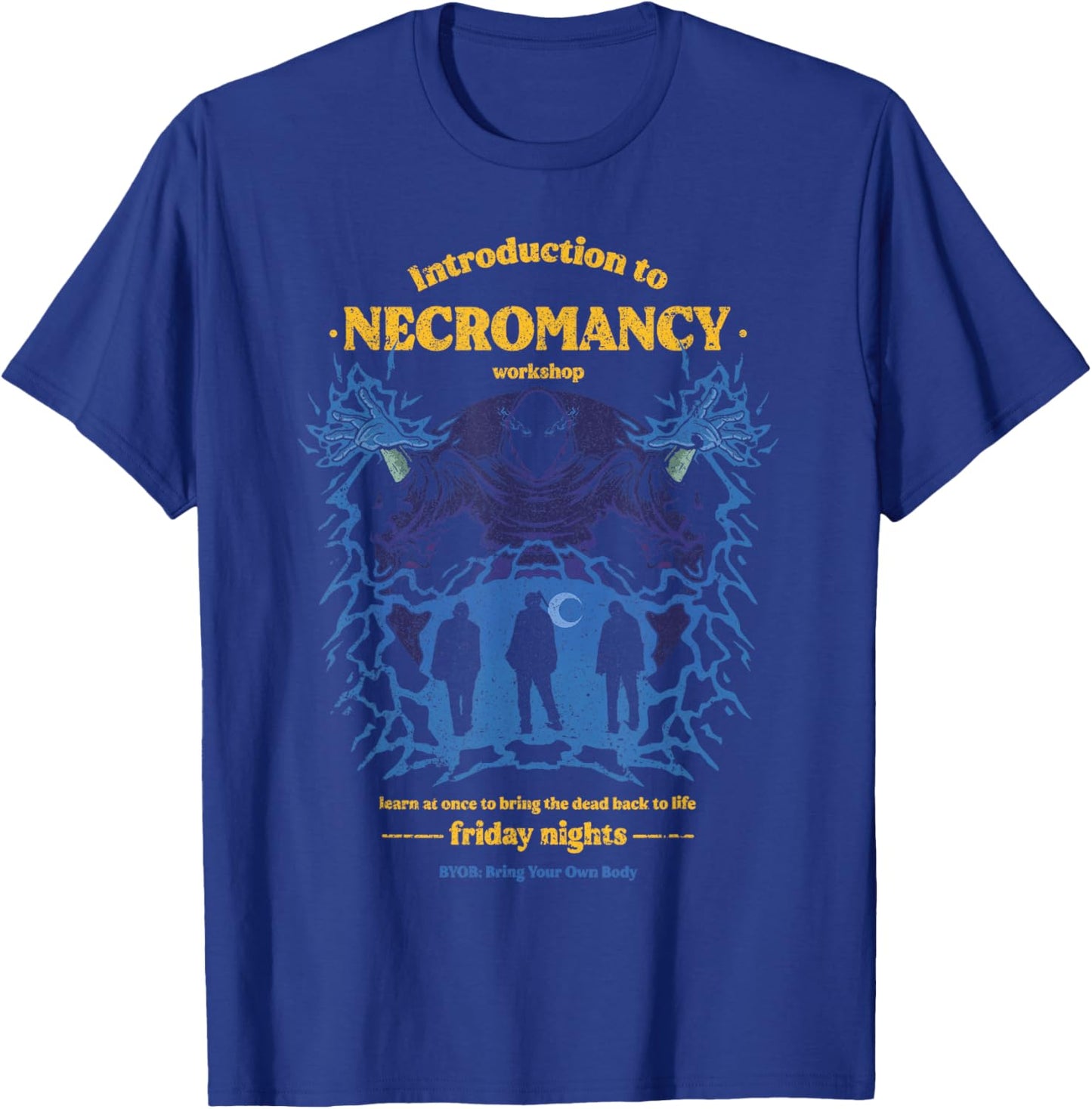 Necromancy Workshop Supernatural Pagan Occult Necromancer T-Shirt - T-Shirt | Royal