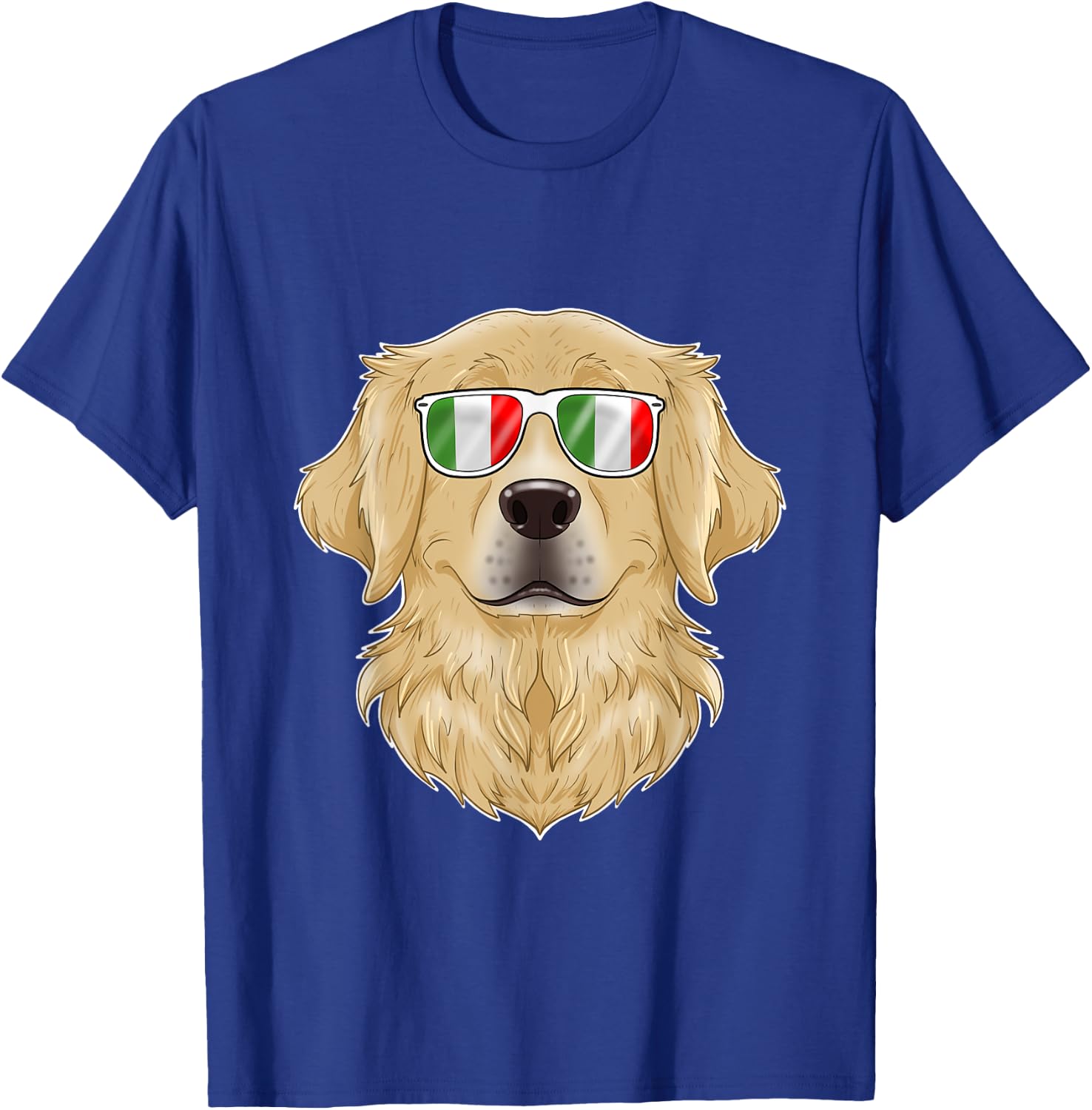 Golden Retriever Italy Sunglasses I Italian Flag T-Shirt - T-Shirt | Royal