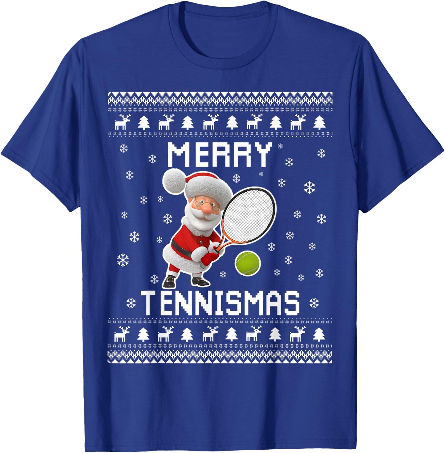 Tennis Ugly Christmas Sweater for Tennis Lovers T-Shirt - T-Shirt | Royal
