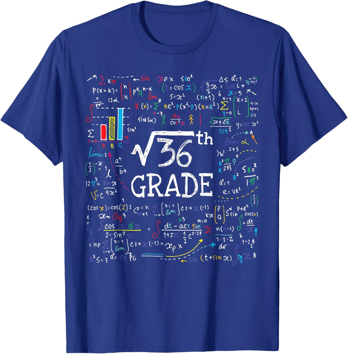 Square Root Of 36 Back To School 6th Sixth Grade Math Funny T-Shirt - T-Shirt | Royal