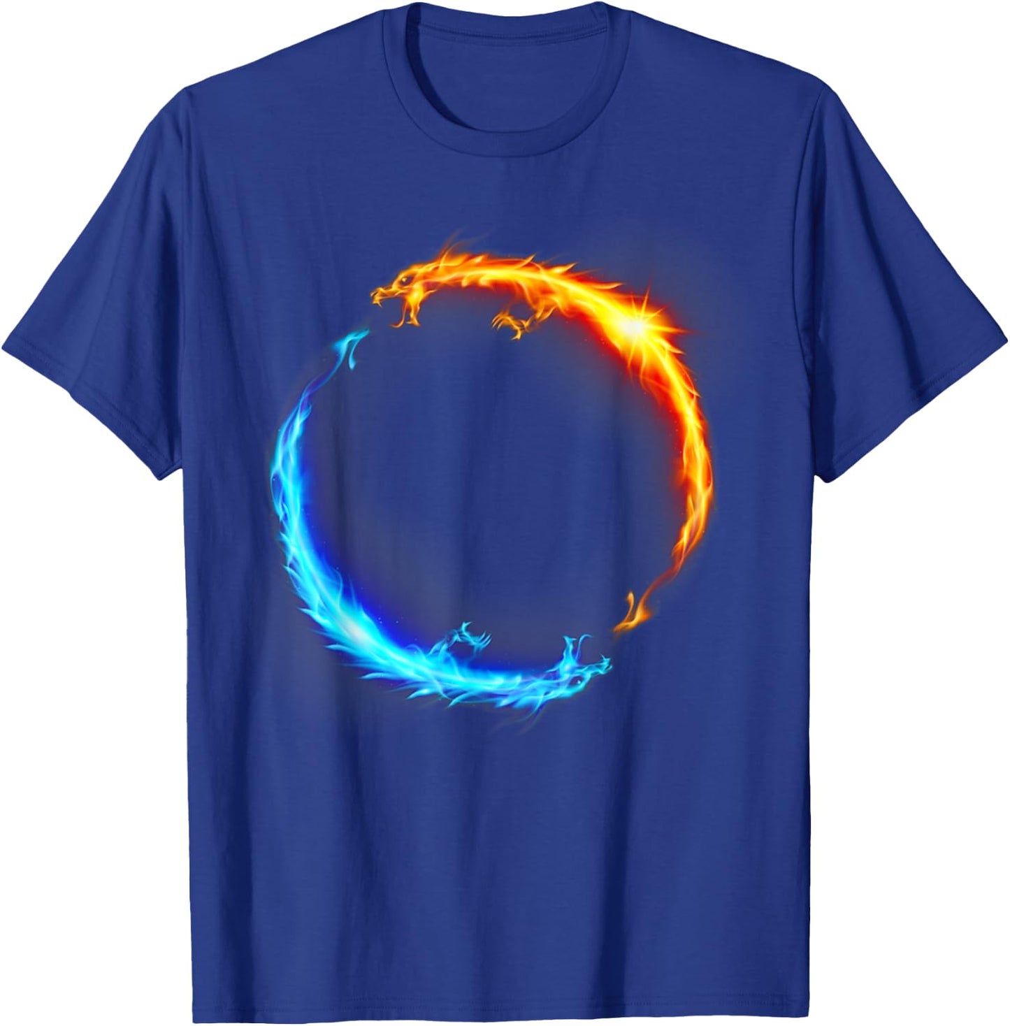 EMF Fire and Ice Dueling Dragons -Adults Black T-Shirt - T-Shirt | Royal