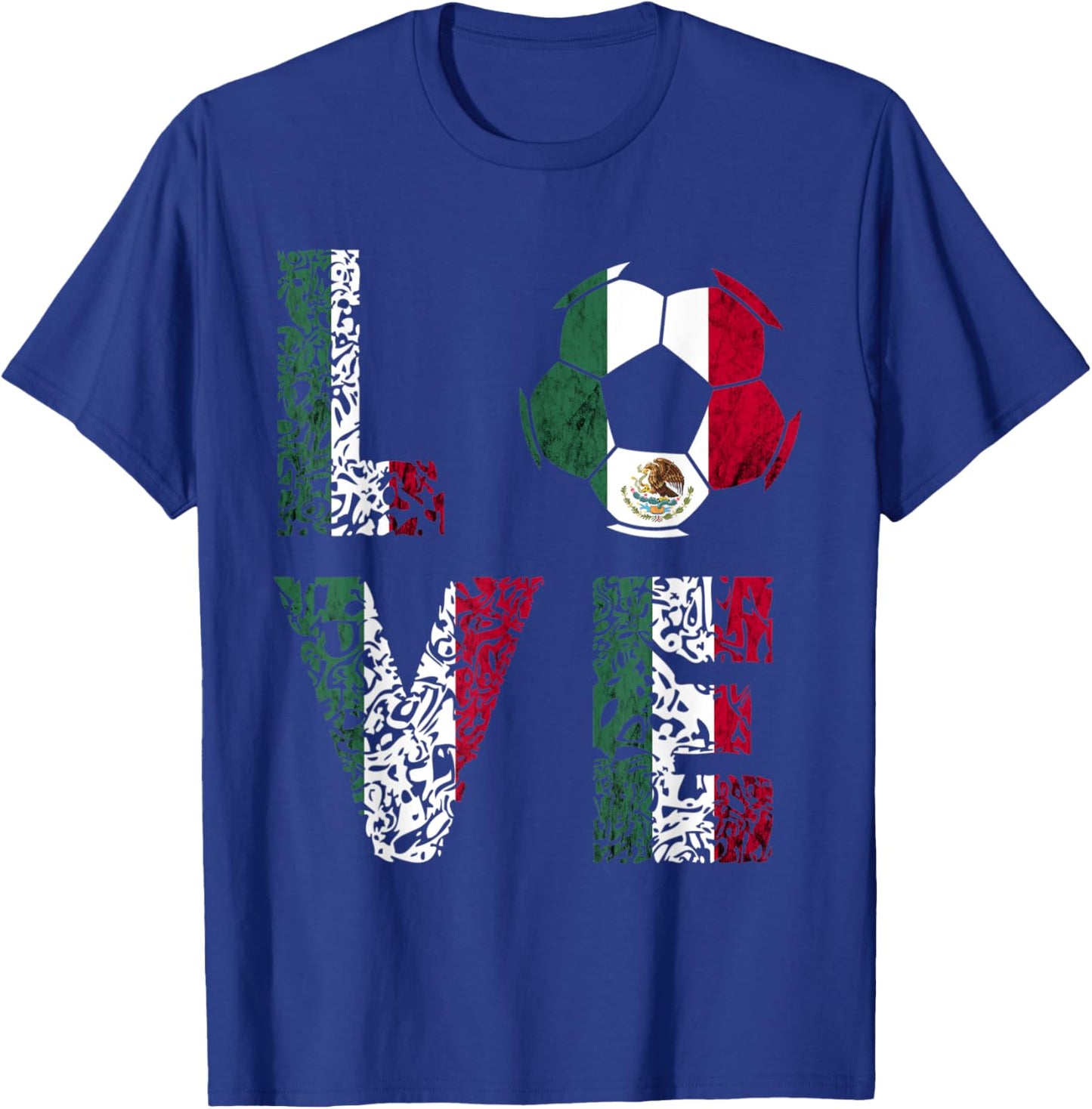 Mexico Soccer Ball Love Mexican Flag Mexican Pride Mexico T-Shirt - T-Shirt | Royal