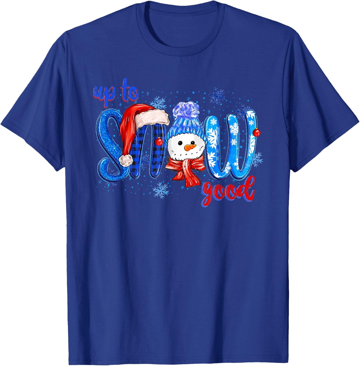 Vintage Up To Snow Good Snowman Christmas Xmas Men Women T-Shirt - T-Shirt | Royal