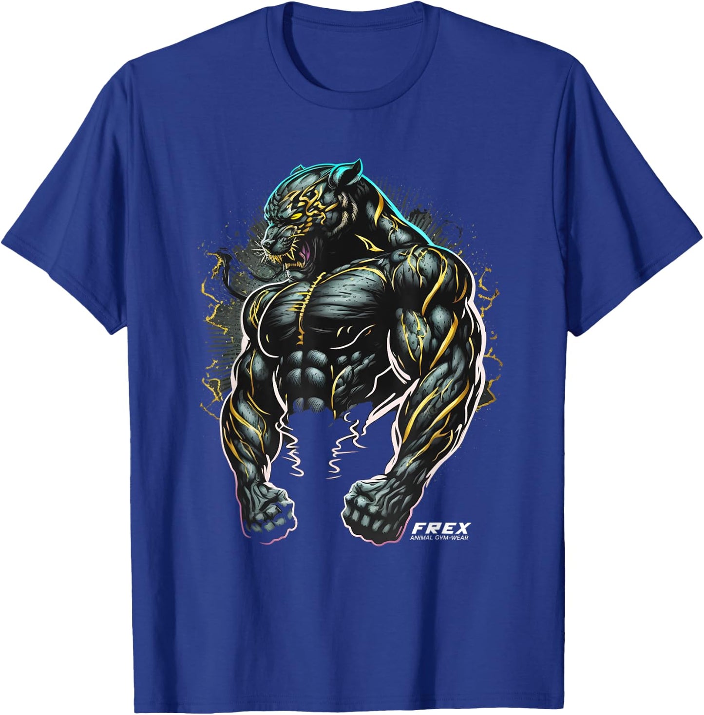Panther Bodybuilding Fitness Gym Wear T-Shirt - T-Shirt | Royal