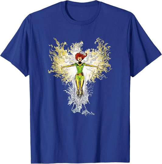 Marvel X-Men Jean Grey Phoenix Force Rising Epic Logo T-Shirt - T-Shirt | Royal