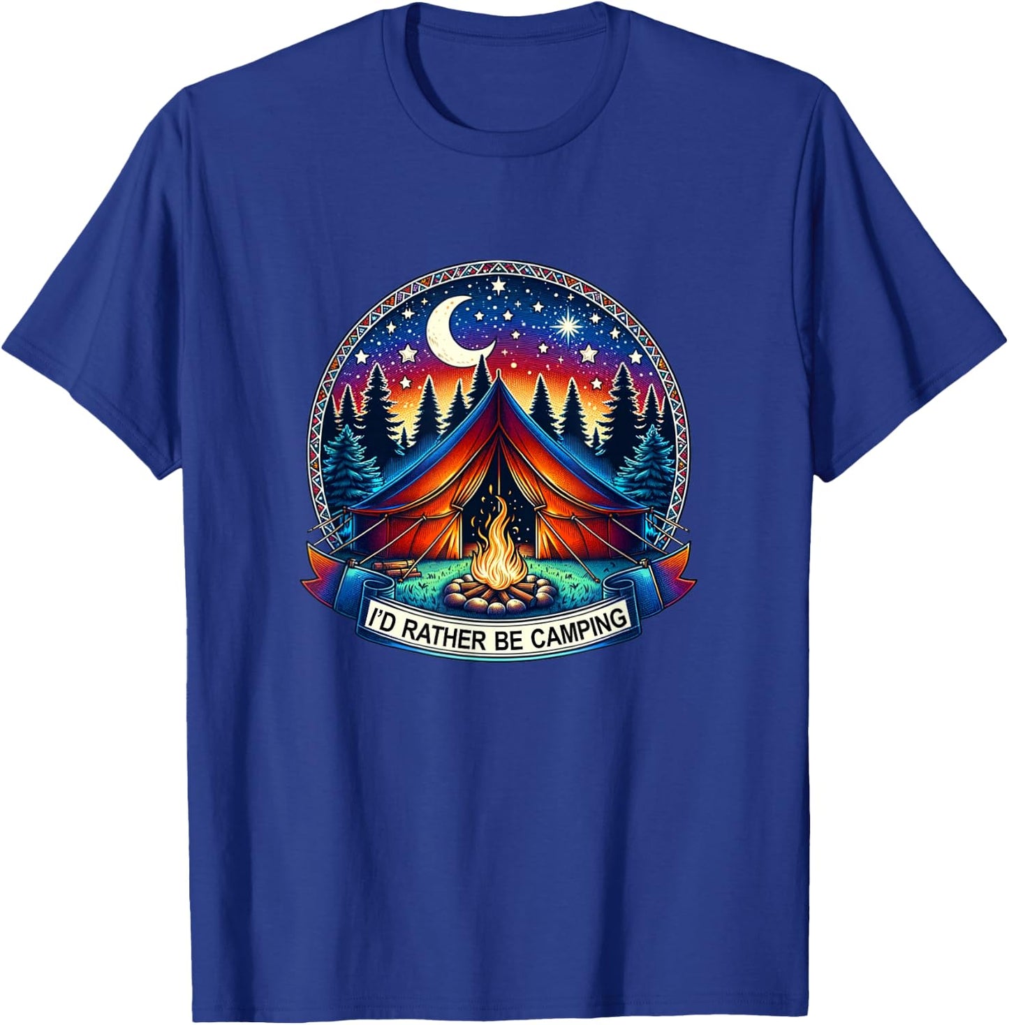 I'd Rather Be Camping - , Small T-Shirt - T-Shirt | Royal