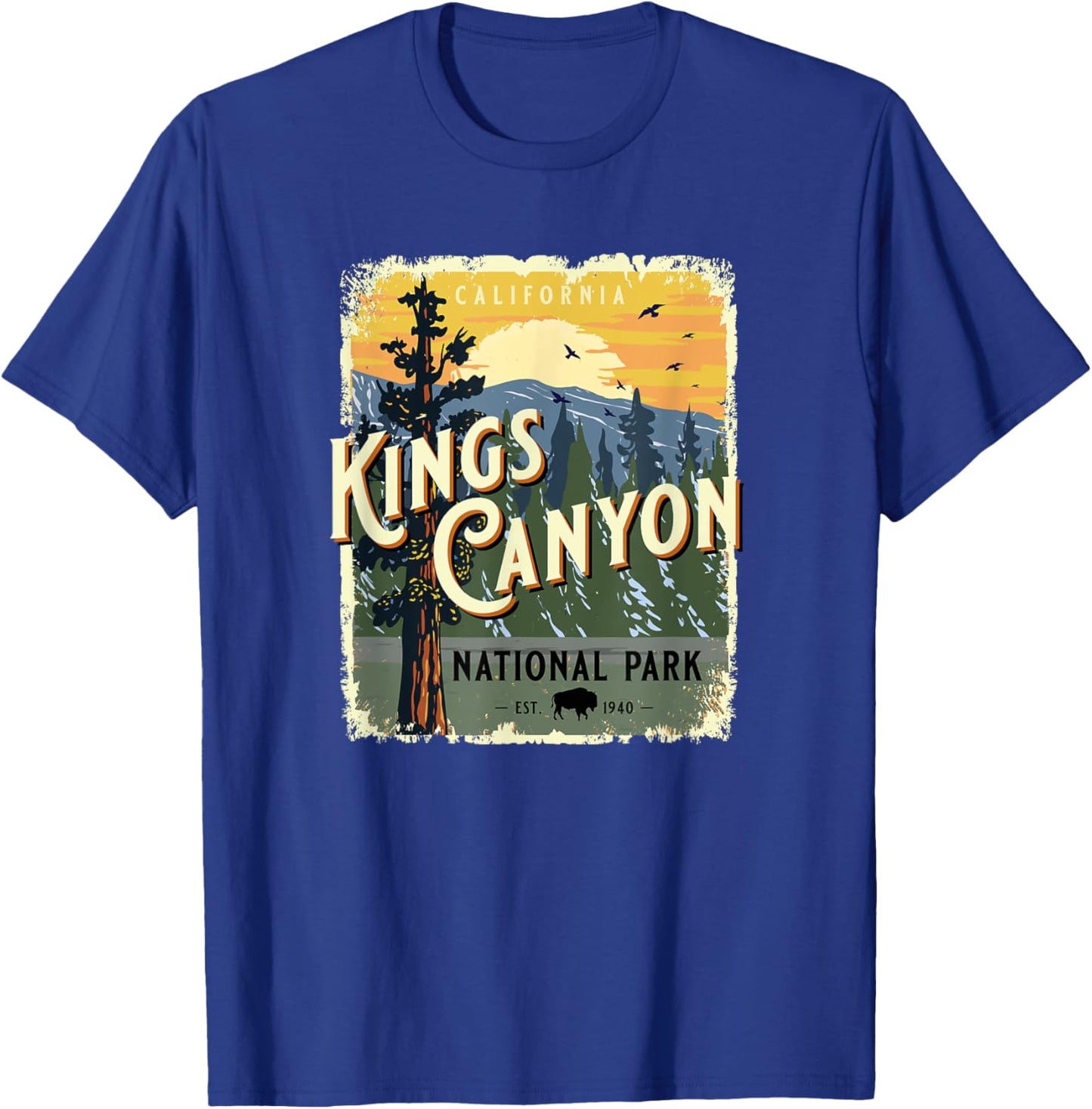 Kings Canyon National Park California USA Vintage Souvenir T-Shirt - T-Shirt | Royal