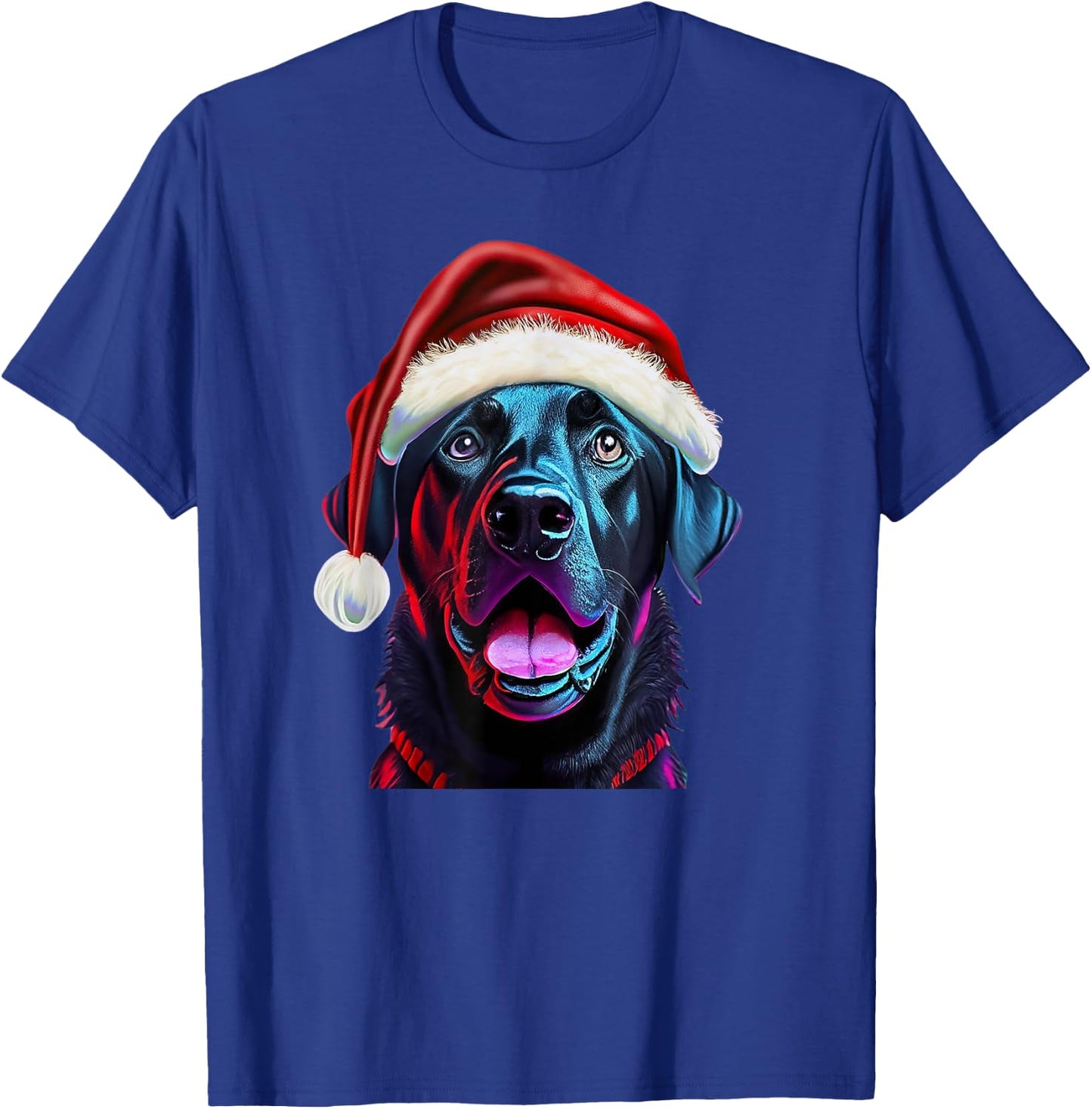 Black Lab Christmas Magic: Labrador in Santa Hat T-Shirt - T-Shirt | Royal