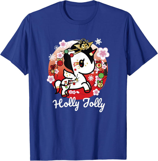 Tokidoki Christmas Holly Jolly Unicorno Spirit Cute Portrait T-Shirt - T-Shirt | Royal