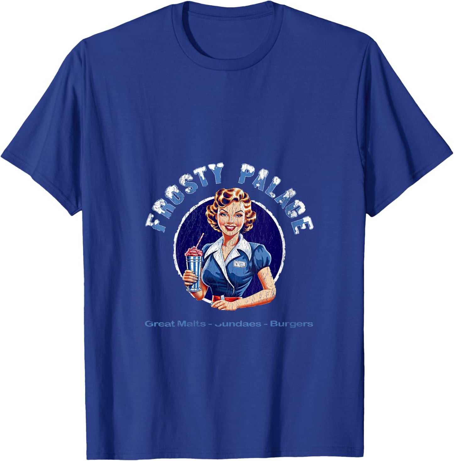 Frosty Palace | Classic 70s Retro Movie Distressed V-Neck T-Shirt - T-Shirt | Royal