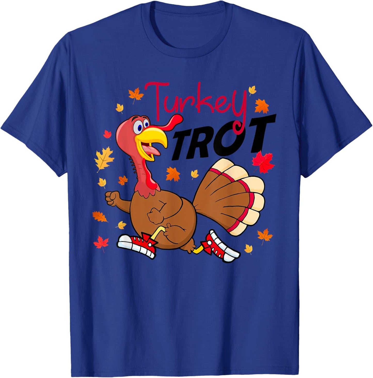 Turkey Trot Costume Funny Turkey Running Fall Thanksgiving T-Shirt - T-Shirt | Royal