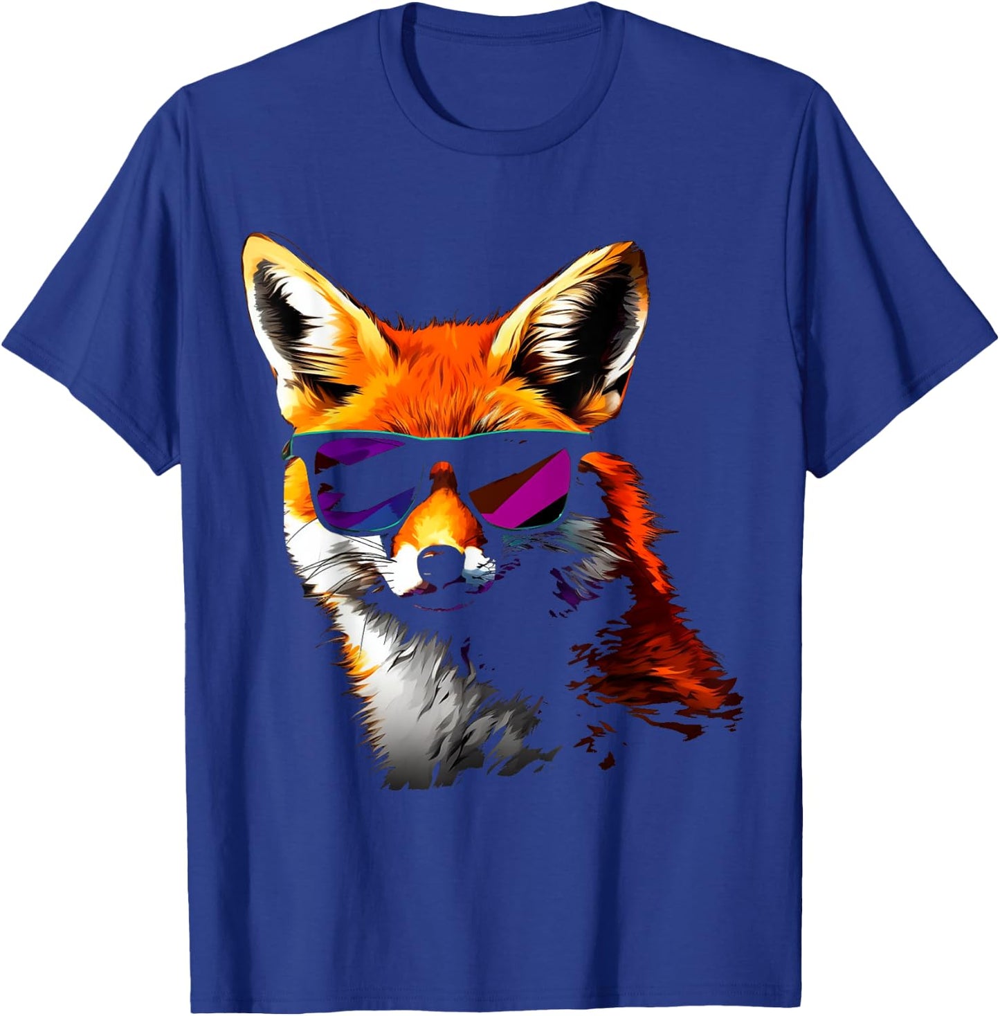 Fox Sunglasses - Art Animal Fox T-Shirt - T-Shirt | Royal