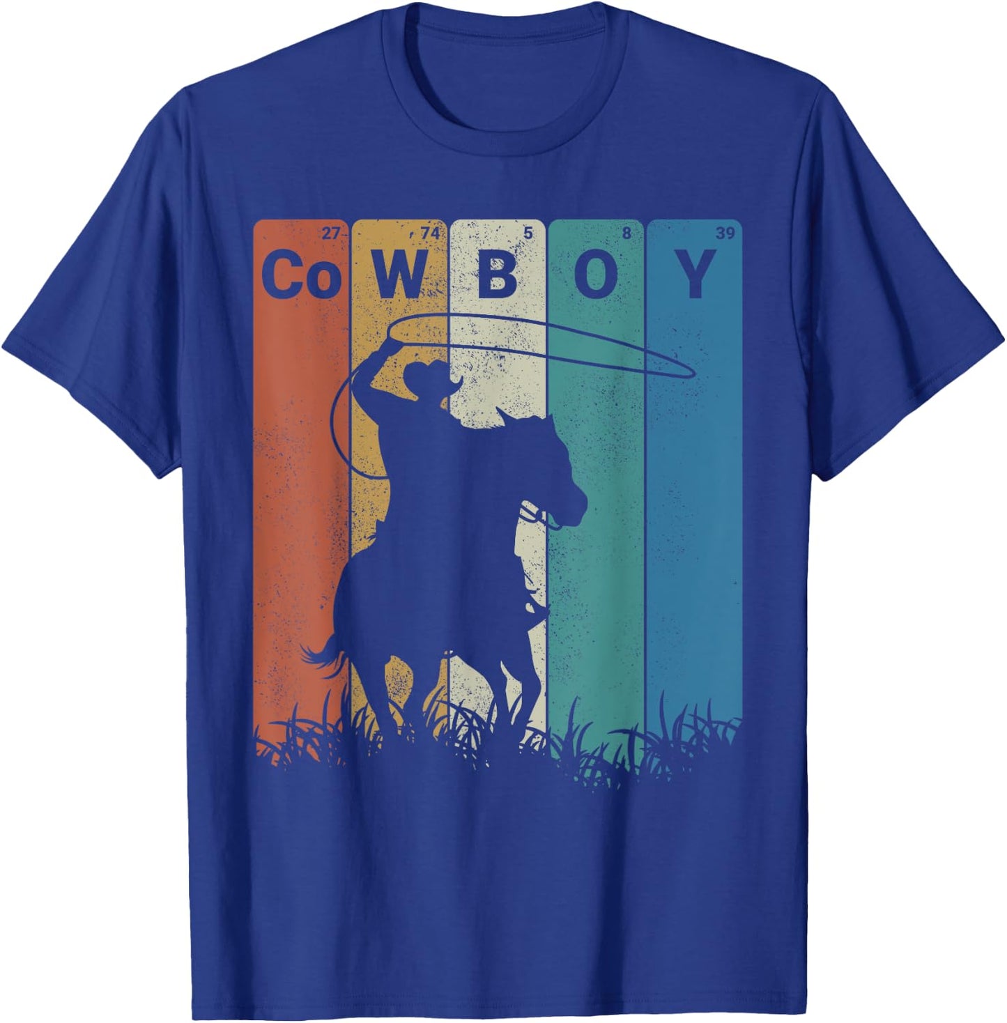 Cowboy Periodic Table Elements Western Rodeo T-Shirt - T-Shirt | Royal