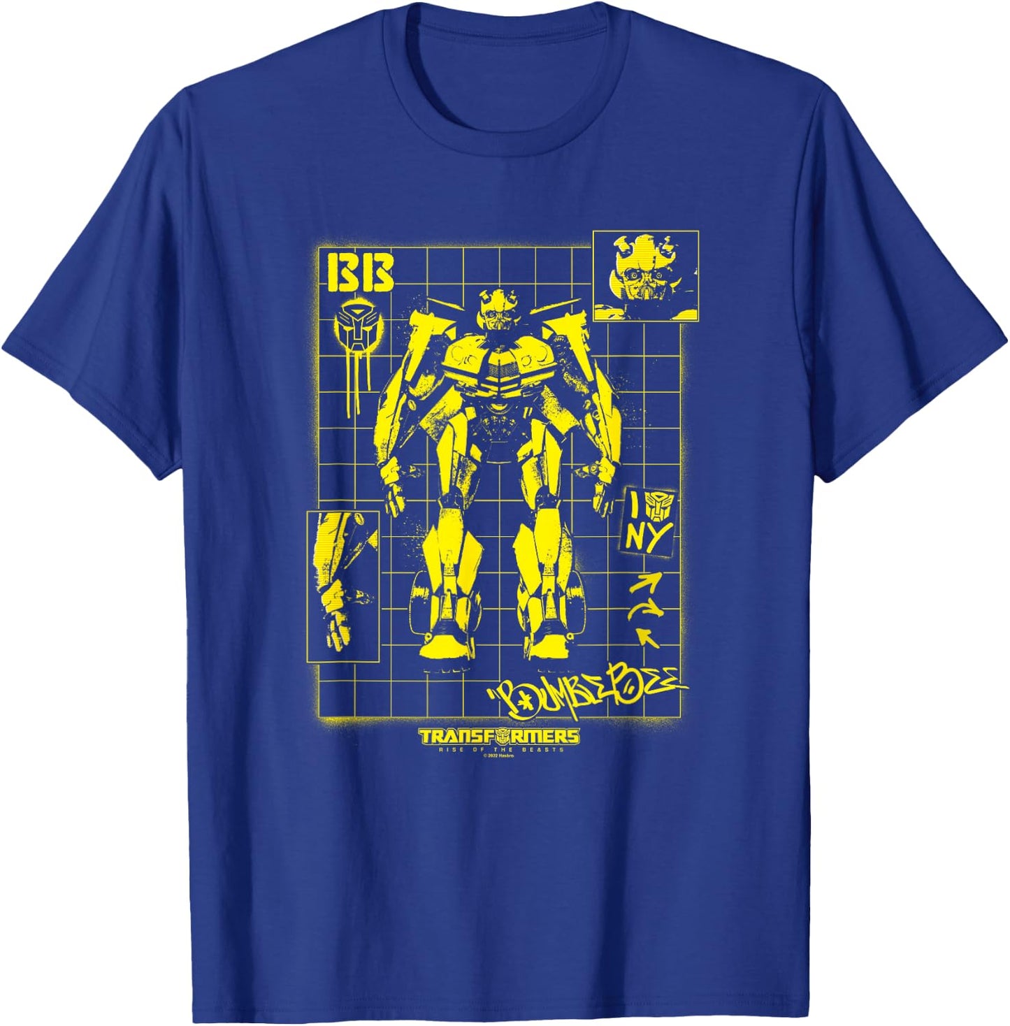 Transformers: Rise of the Beasts Bumblebee Schematics Retro T-Shirt - T-Shirt | Royal
