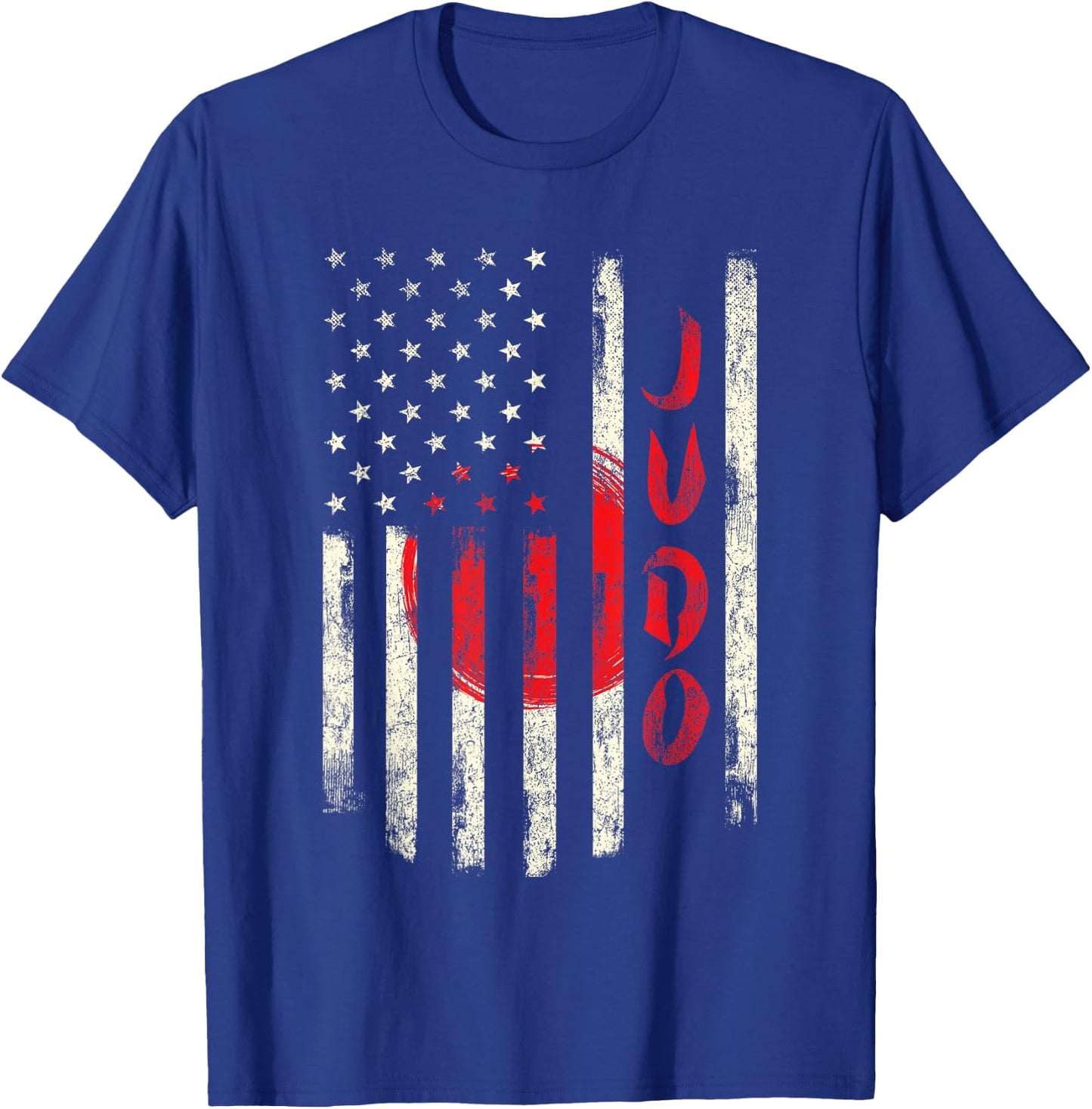 Judo - USA American Japan Flag Judoka Japanese Martial Arts T-Shirt - T-Shirt | Royal