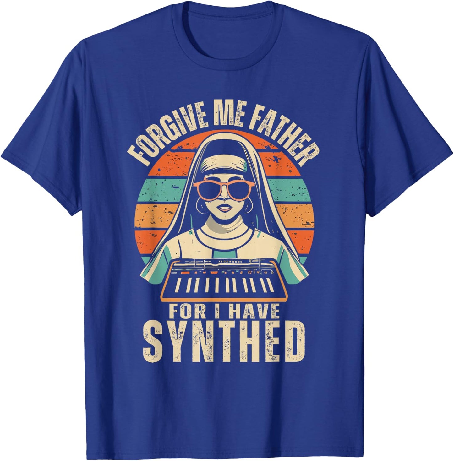 Forgive Me Father For I Have Synthed | ADSR Gear T-Shirt - T-Shirt | Royal