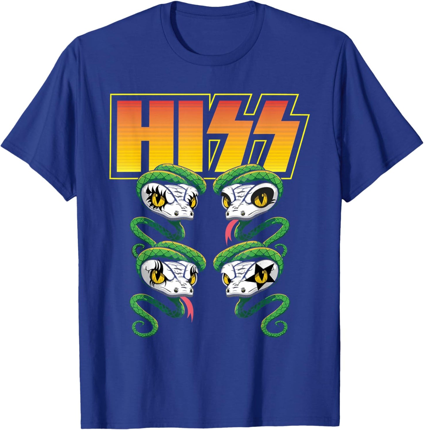 Hiss - Rock And Roll Music Snake Reptile Lover Herpetologist T-Shirt - T-Shirt | Royal