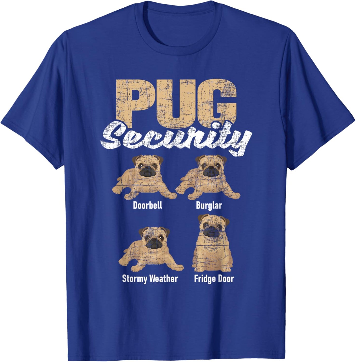 Pug Security - Puppy Owner Dog Breeder Pet Trainer Pup Lover T-Shirt - T-Shirt | Royal