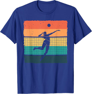 Vintage Volleyball Design Women Volleyball Player T-Shirt - T-Shirt | Royal