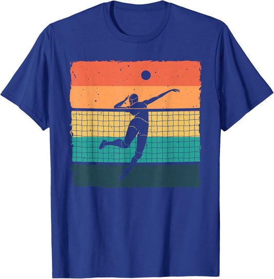 Vintage Volleyball Design Women Volleyball Player T-Shirt - T-Shirt | Royal