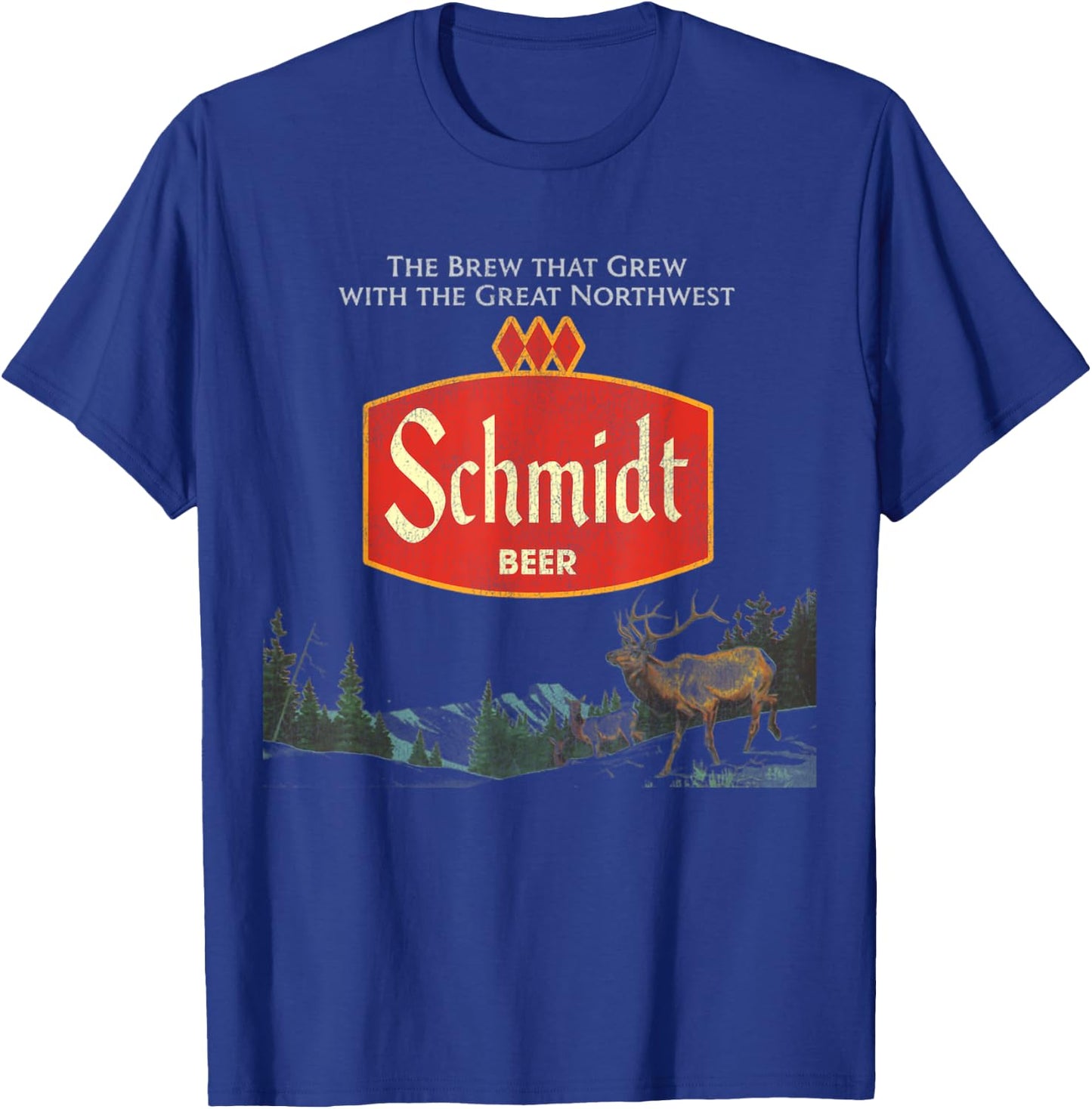Beer Schmidt Beer Retro Defunct Nature Scene T-Shirt - T-Shirt | Royal