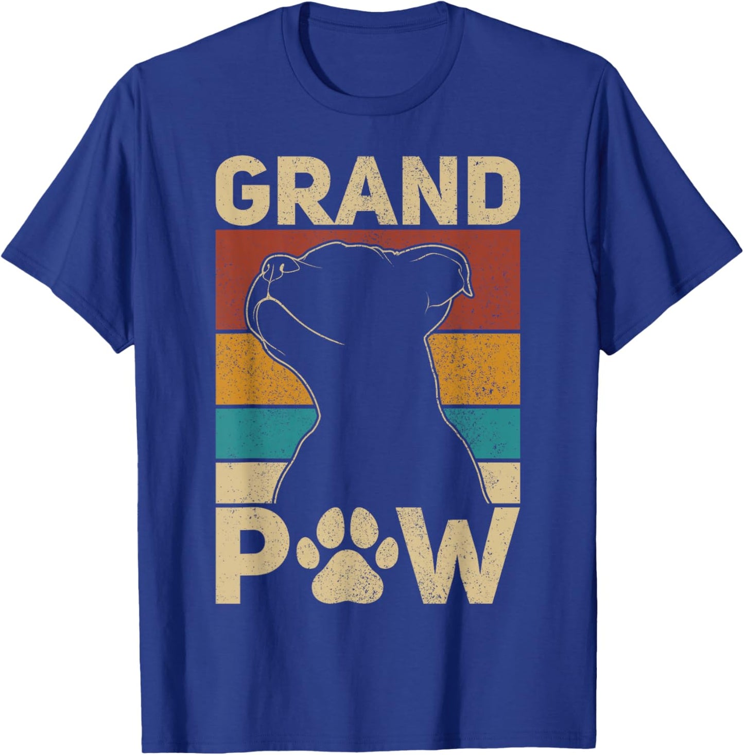 Grandpaw Dog Grandpa Funny Dog Lover Grandfather Men Pitbull T-Shirt - T-Shirt | Royal