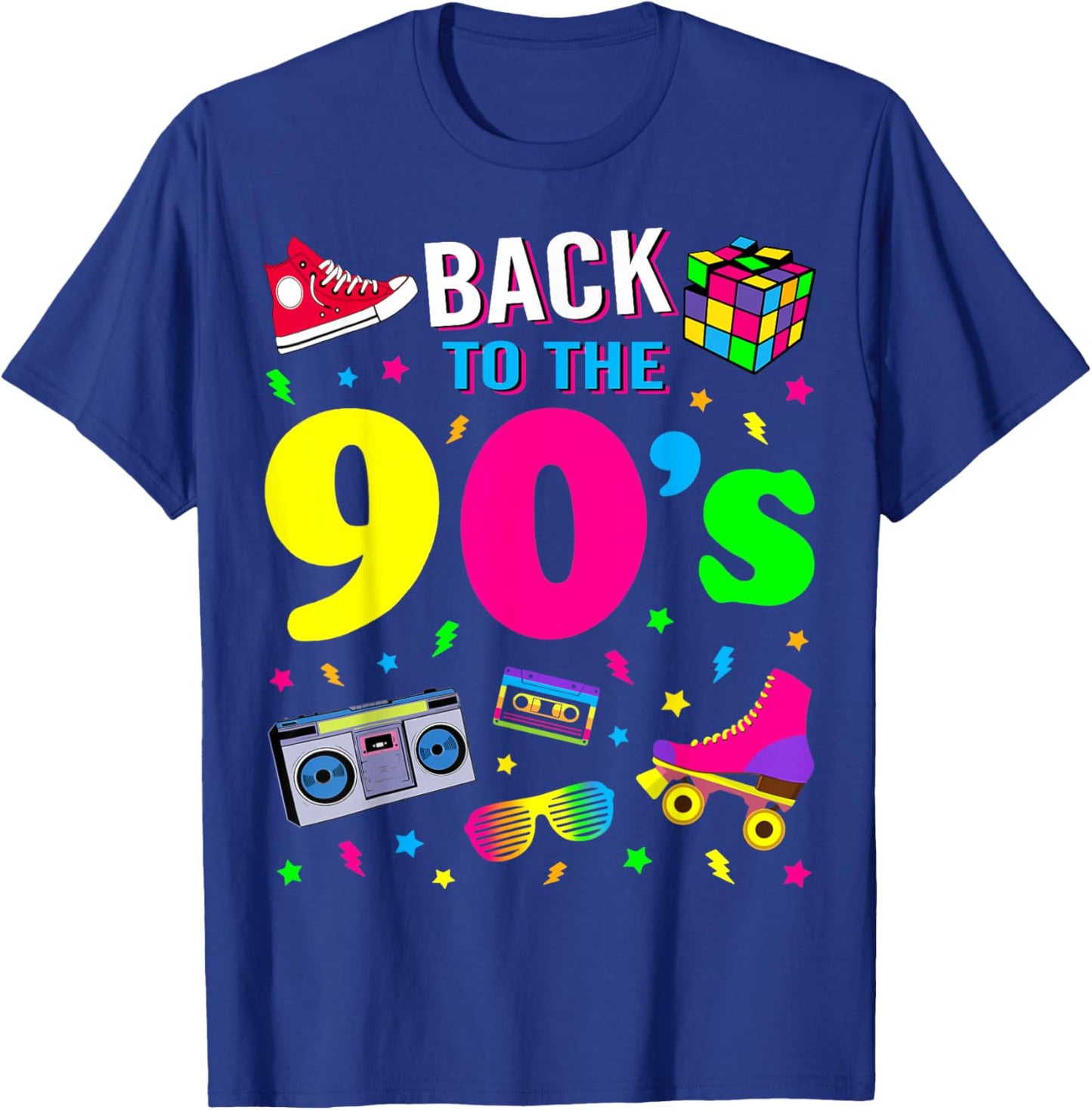 Back to 90's 1990s Vintage Retro Nineties Costume Party Gift T-Shirt - T-Shirt | Royal
