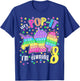 Let's Pop-it I'm turning 8 Colorful 8th Birthday Girl T-Shirt - T-Shirt | Royal