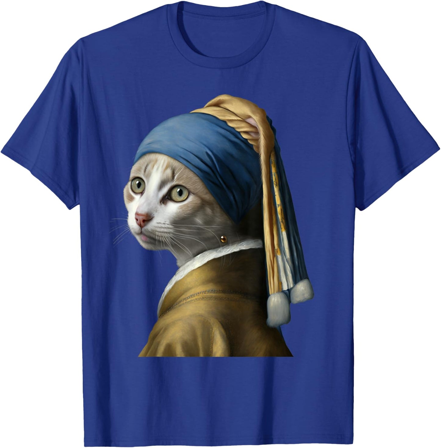 Girl with a Pearl Earring Funny Cat Lovers T-Shirt - T-Shirt | Royal