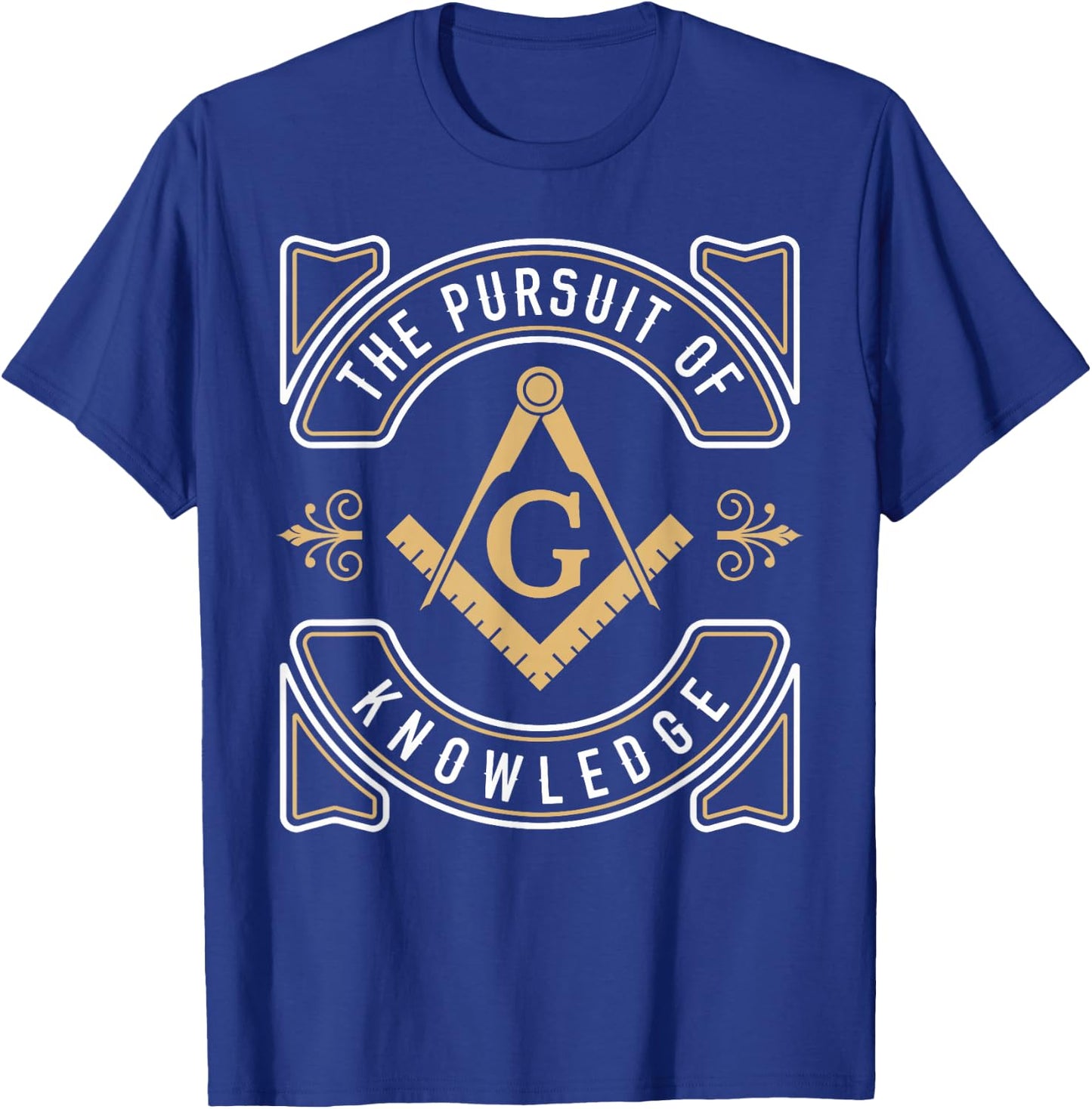 The Pursuit of Knowledge Mason Fraternal SMIB Freemason Small T-Shirt - T-Shirt | Royal