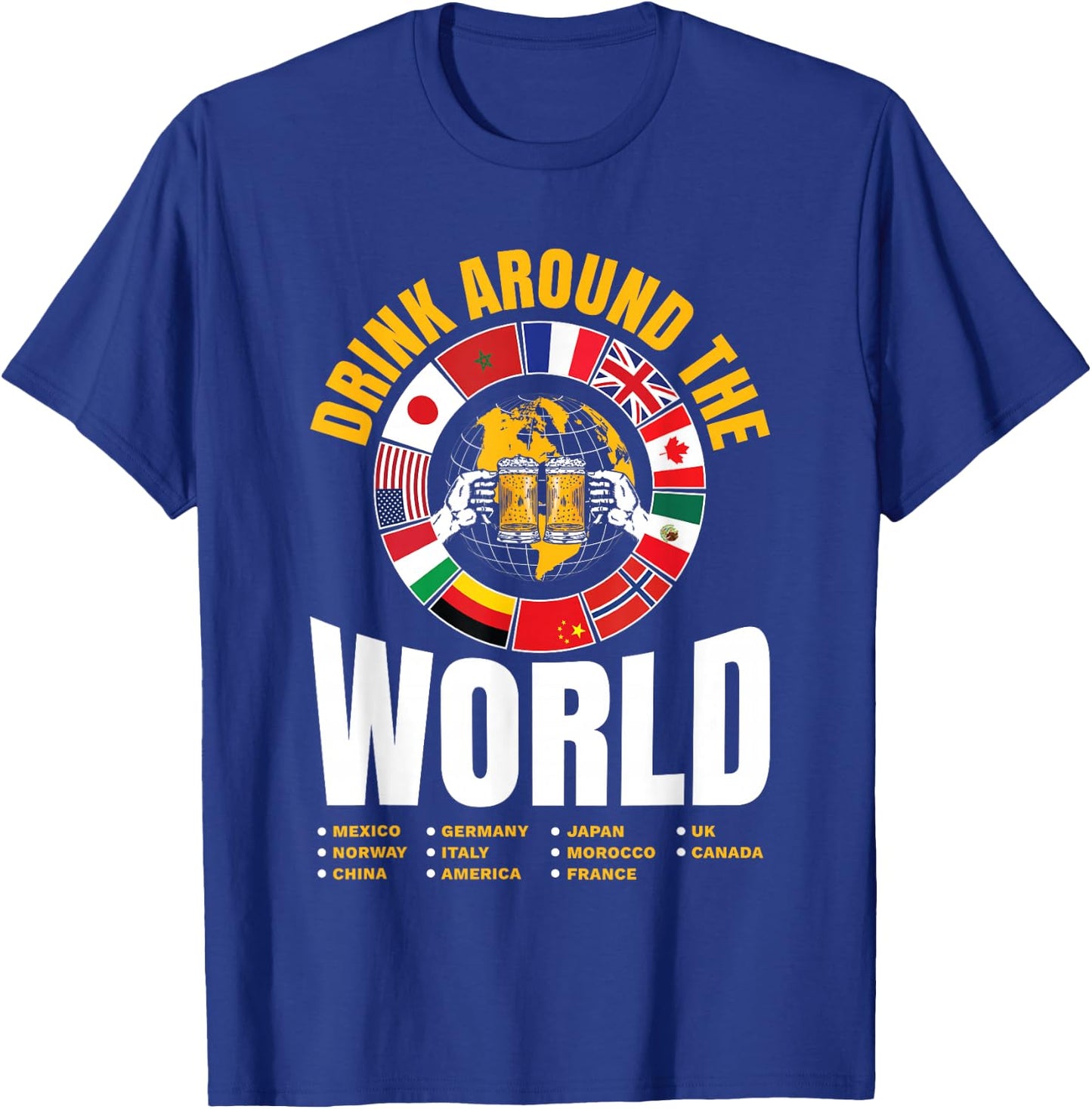 Vacation Drinking Around The World Funny Beer Lover Travel T-Shirt - T-Shirt | Royal