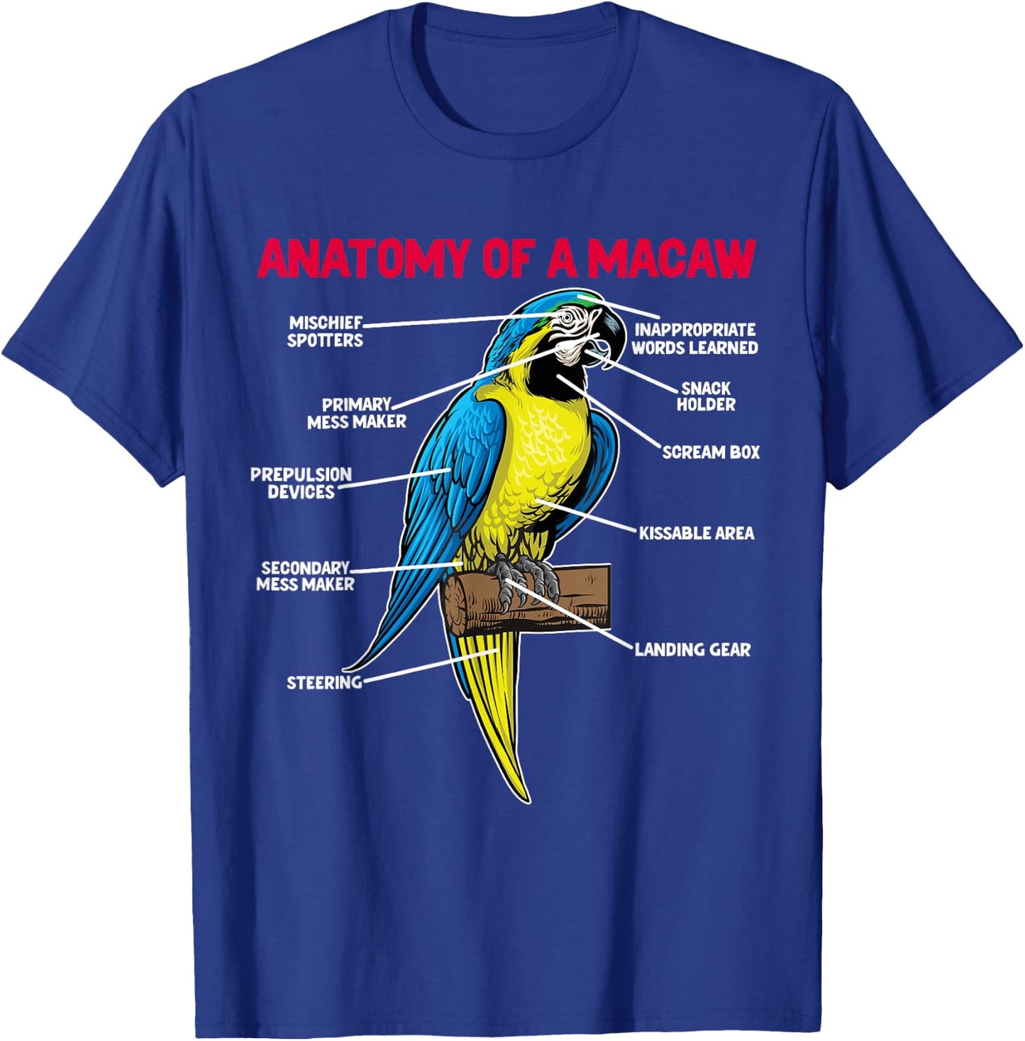 Anatomy Of A Macaw Owner Macaw Parrot Lover T-Shirt - T-Shirt | Royal