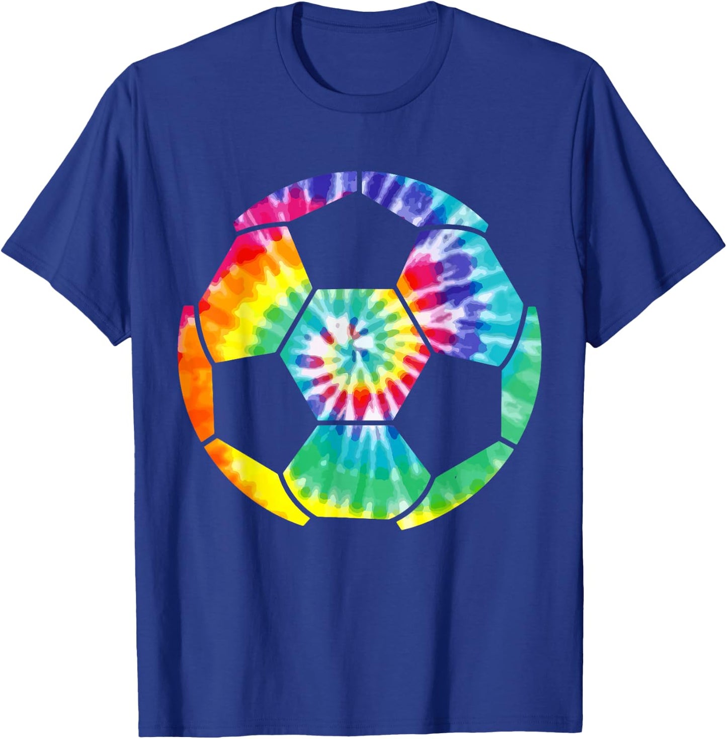 Soccer Player Soccer Ball Tie Dye Men Boys Girls Vintage T-Shirt - T-Shirt | Royal