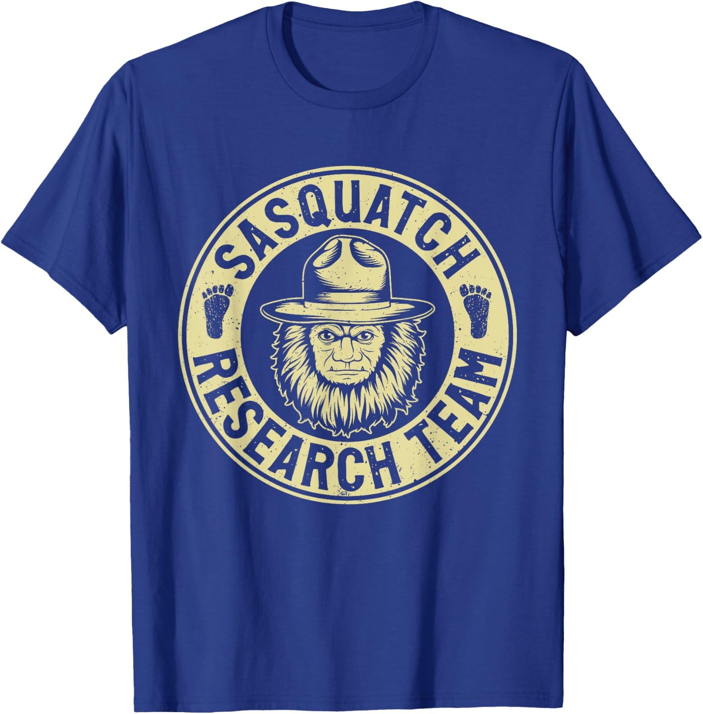 Sasquatch Research Team Bigfoot Vintage Mythical Creature T-Shirt - T-Shirt | Royal