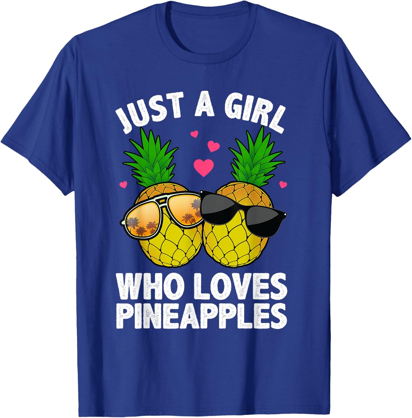 Cool Pineapple Art Girls Hawaiian Aloha Pineapples T-Shirt - T-Shirt | Royal