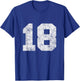 Vintage Lucky Number 18 Birthday Sports Player Team Athlete T-Shirt - T-Shirt | Royal