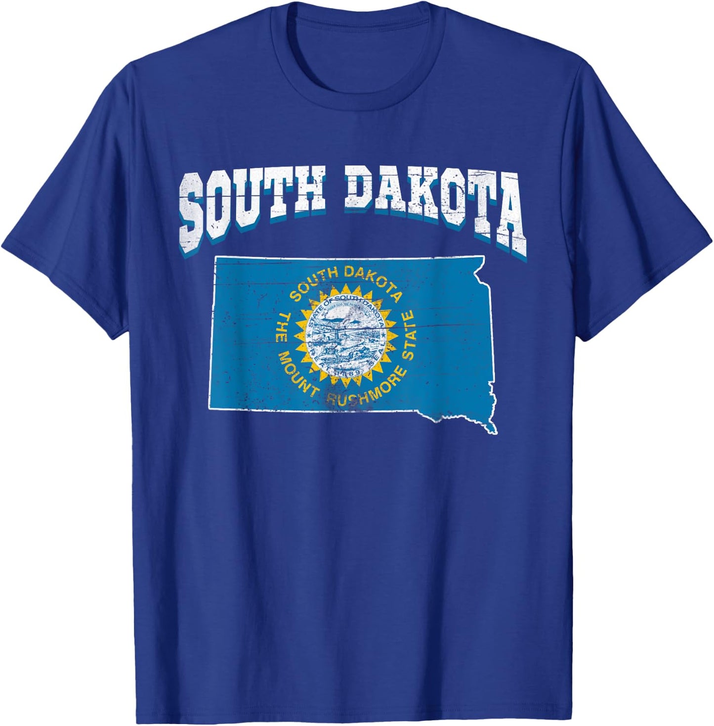 US Citizen Proud America State Flag Land Map South Dakota T-Shirt - T-Shirt | Royal
